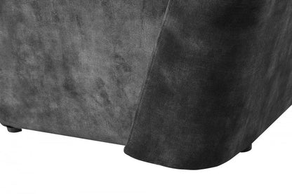 28" Dark Slate Gray Velvet Side Chair HomeRoots