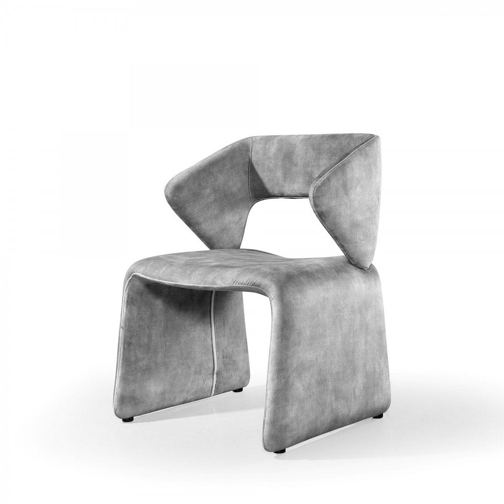 25" Light Gray Velvet Side Chair HomeRoots