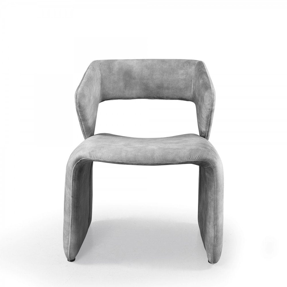 25" Light Gray Velvet Side Chair HomeRoots