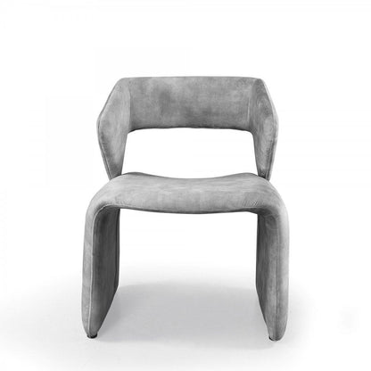 25" Light Gray Velvet Side Chair HomeRoots