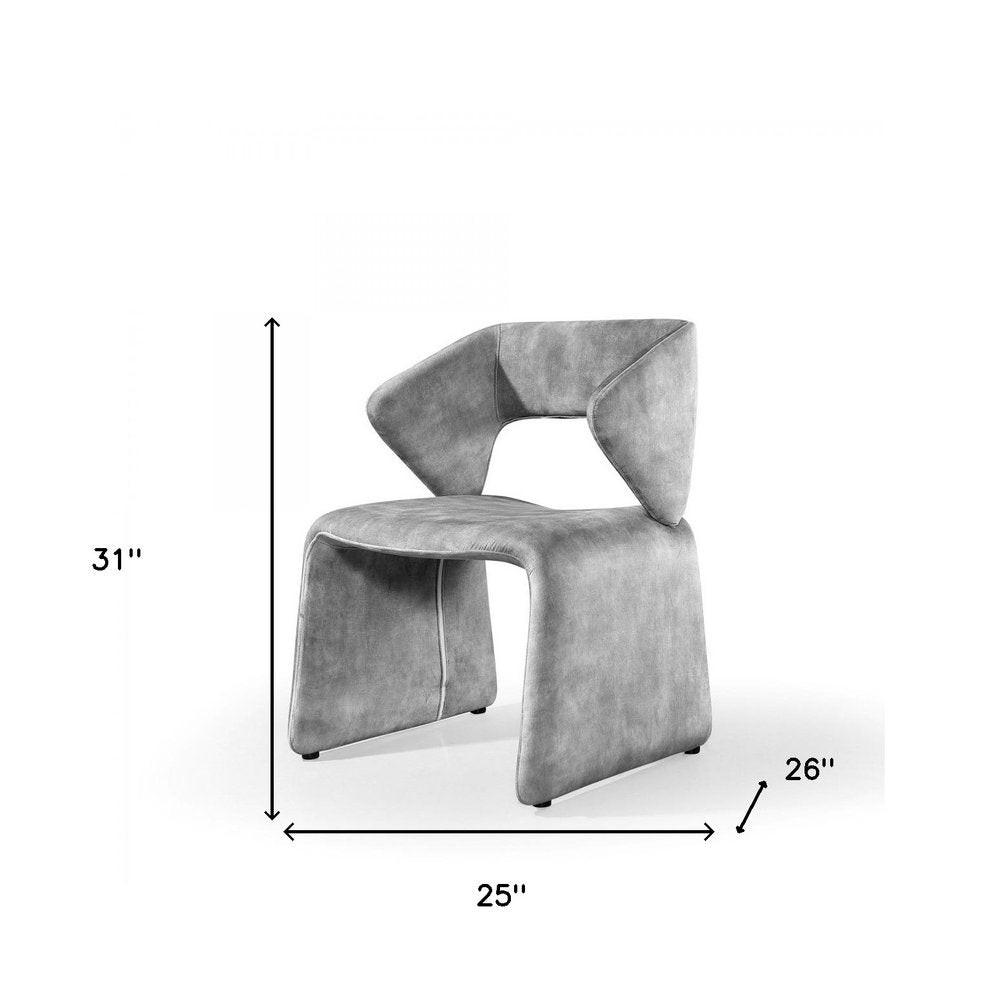 25" Light Gray Velvet Side Chair HomeRoots