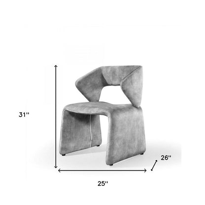 25" Light Gray Velvet Side Chair HomeRoots