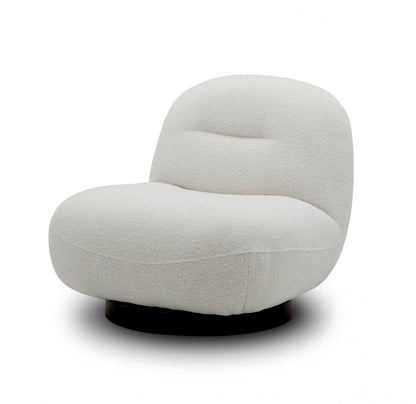 33" Cream Fabric Swivel Lounge Chair HomeRoots