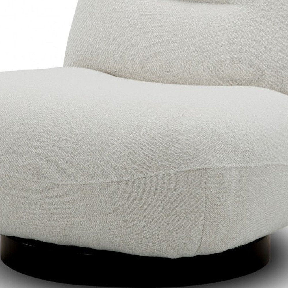 33" Cream Fabric Swivel Lounge Chair HomeRoots