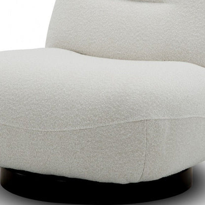 33" Cream Fabric Swivel Lounge Chair HomeRoots
