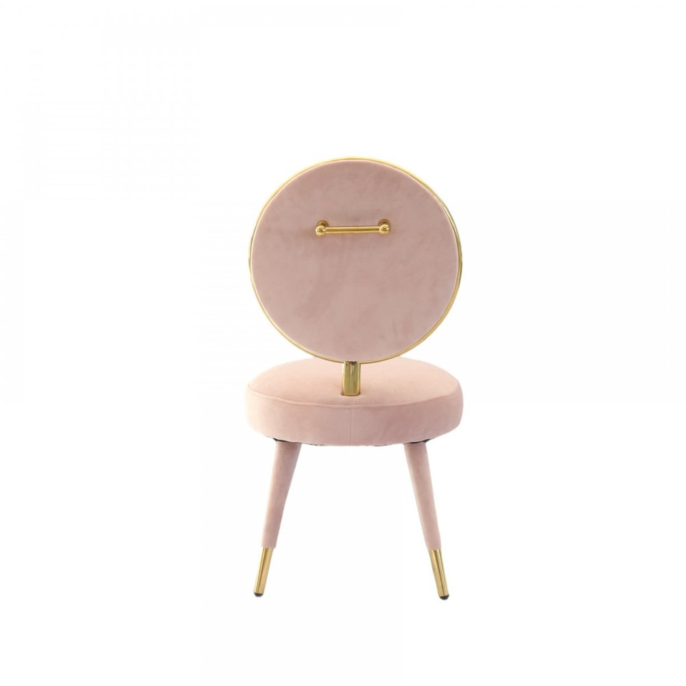 Set of Two 21" Pink And Gold Velvet Side Chair HomeRoots