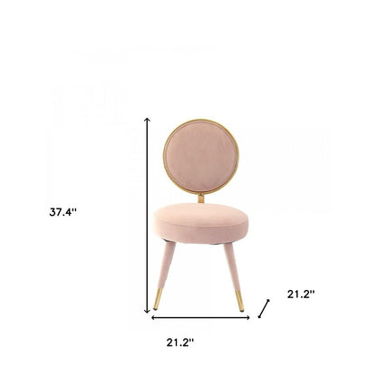 Set of Two 21" Pink And Gold Velvet Side Chair HomeRoots