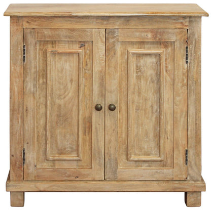 34" Light Brown Solid Wood Sideboard with Two Doors HomeRoots