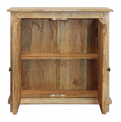 34" Light Brown Solid Wood Sideboard with Two Doors HomeRoots
