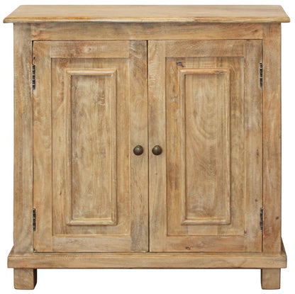 34" Light Brown Solid Wood Sideboard with Two Doors HomeRoots