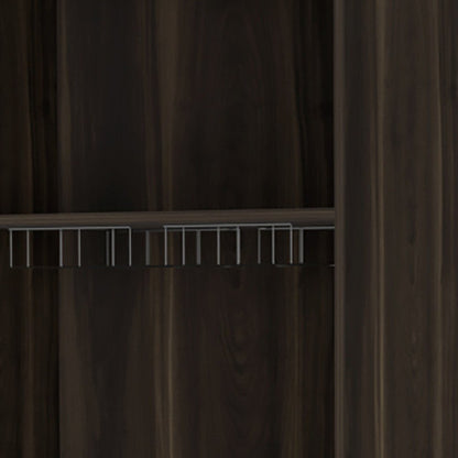 27" Dark Brown Corner Bar Cabinet With Multiple Shelves HomeRoots
