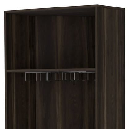 27" Dark Brown Corner Bar Cabinet With Multiple Shelves HomeRoots