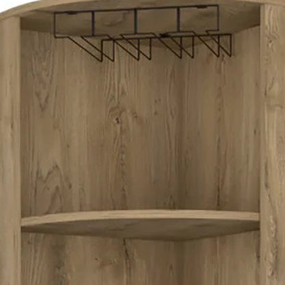 18" Natural Corner Bar Cabinet With Eleven Shelves HomeRoots