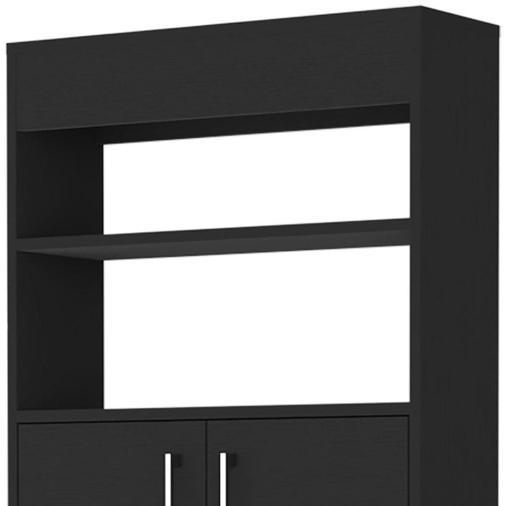 25" Black Wood Freestanding Single Door Bathroom Vanity HomeRoots