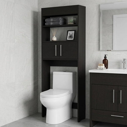 25" Black Wood Freestanding Single Door Bathroom Vanity HomeRoots