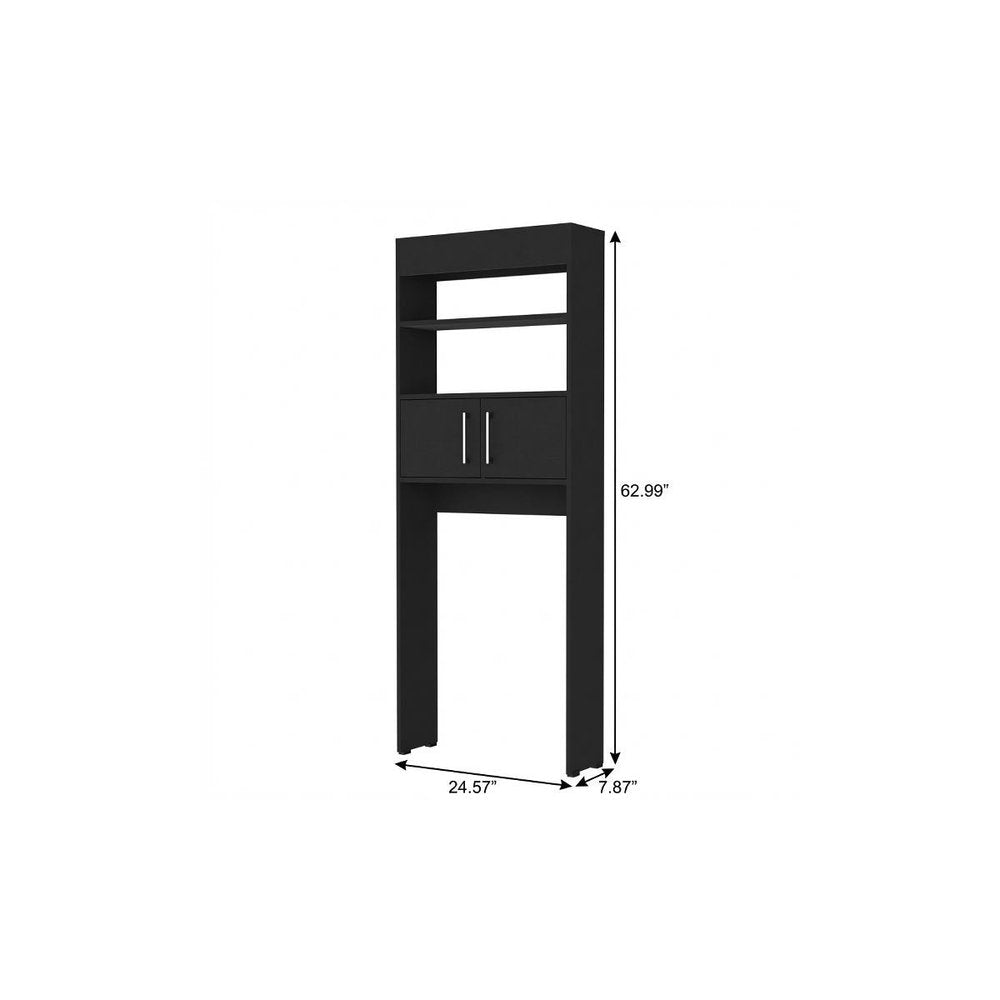 25" Black Wood Freestanding Single Door Bathroom Vanity HomeRoots
