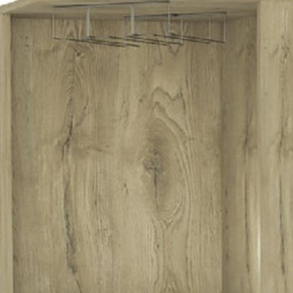 18" Brown and Black and Brown Corner Bar Cabinet With Eleven Shelves HomeRoots