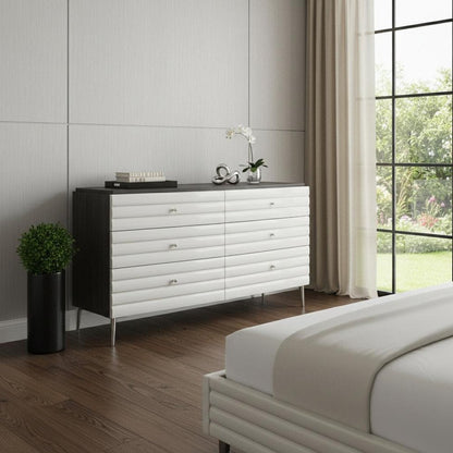 62" Grey Manufactured Wood Six Drawer Double Dresser HomeRoots