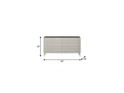 62" Grey Manufactured Wood Six Drawer Double Dresser HomeRoots