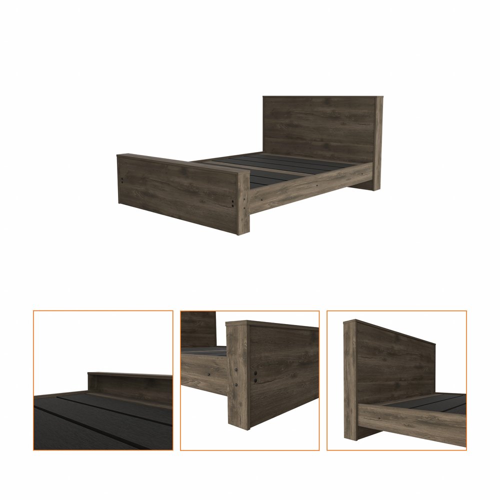 Dark Brown Wood Full Bed Frame HomeRoots