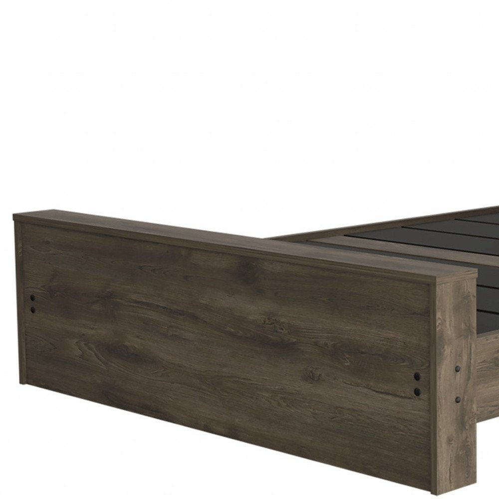 Dark Brown Wood Full Bed Frame HomeRoots