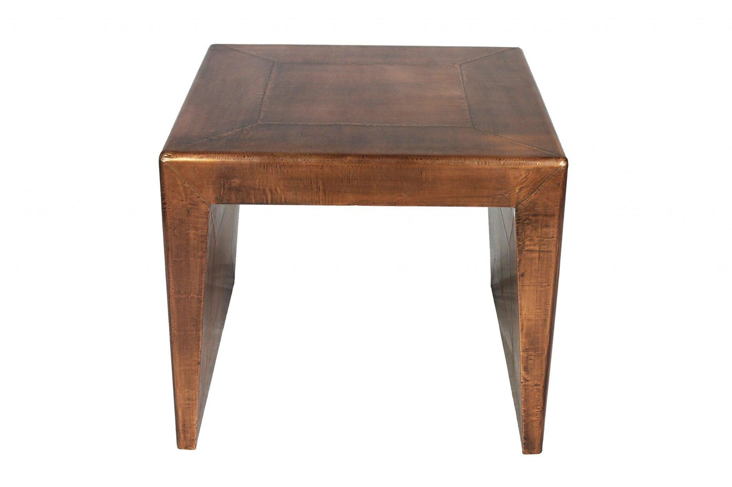 24" Copper Rustic Solid Wood Square End Table - FurniFindUSA