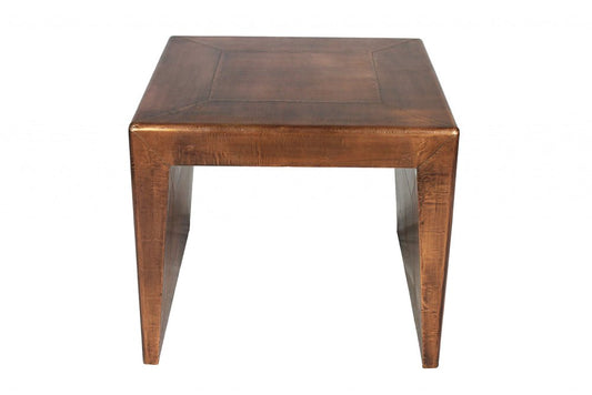 24" Copper Wood and Metal Square End Table HomeRoots