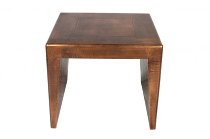24" Copper Wood and Metal Square End Table HomeRoots