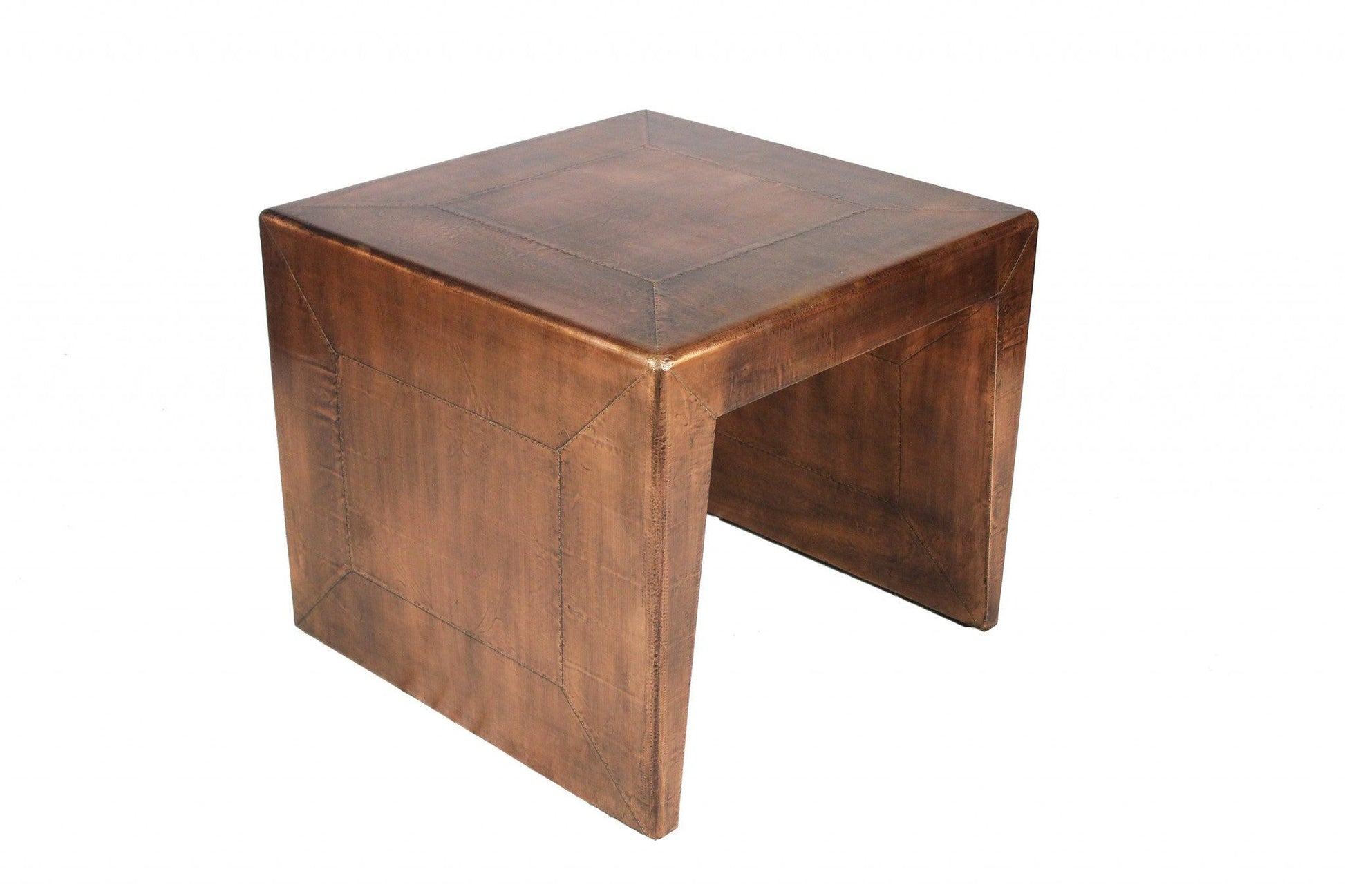 24" Copper Rustic Solid Wood Square End Table - FurniFindUSA