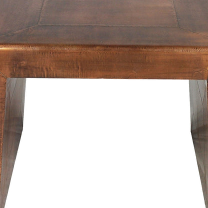 24" Copper Wood and Metal Square End Table HomeRoots