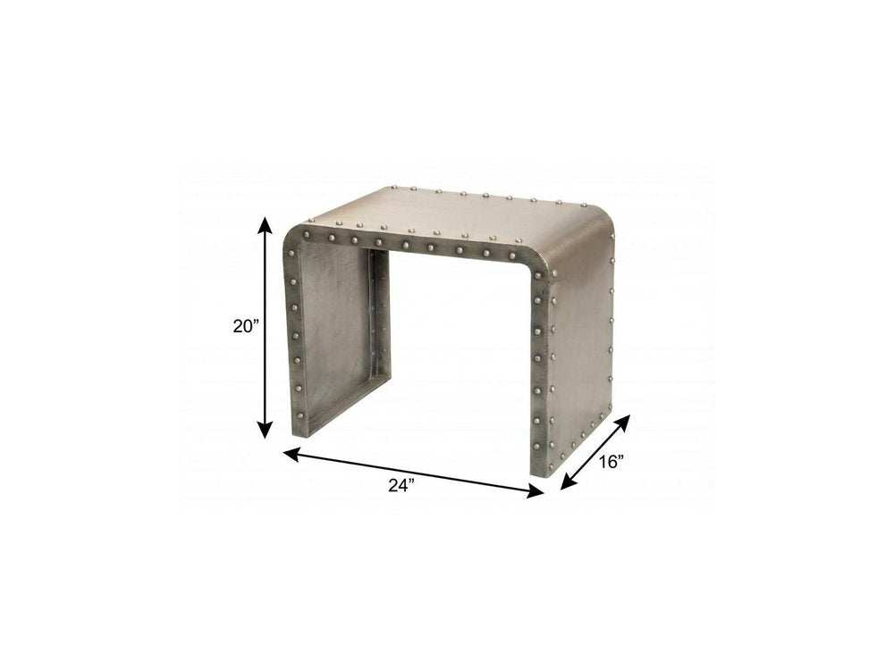 20" Gold Metal Rectangular End Table HomeRoots