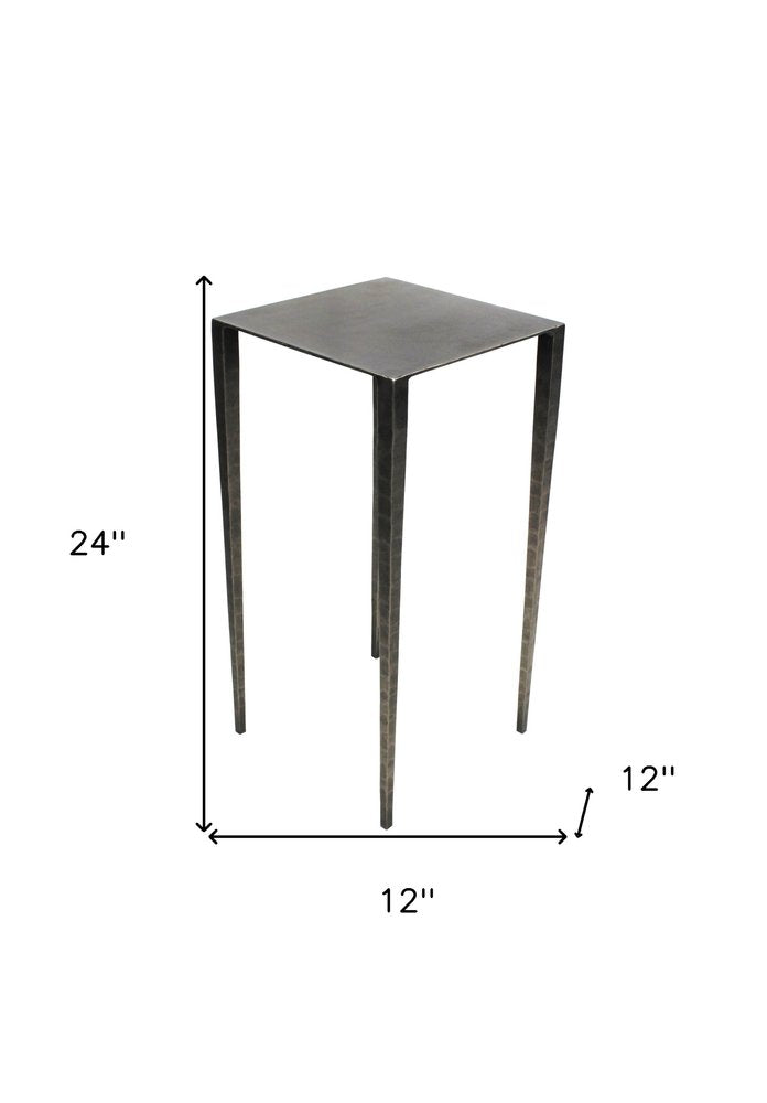 24" Nickel Iron Square End Table HomeRoots