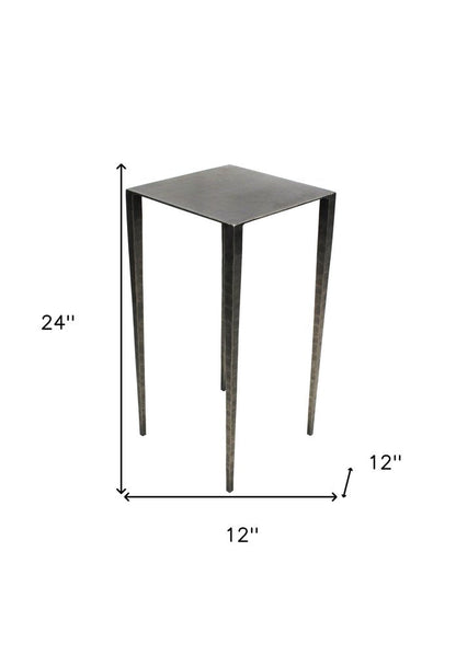 24" Nickel Iron Square End Table HomeRoots