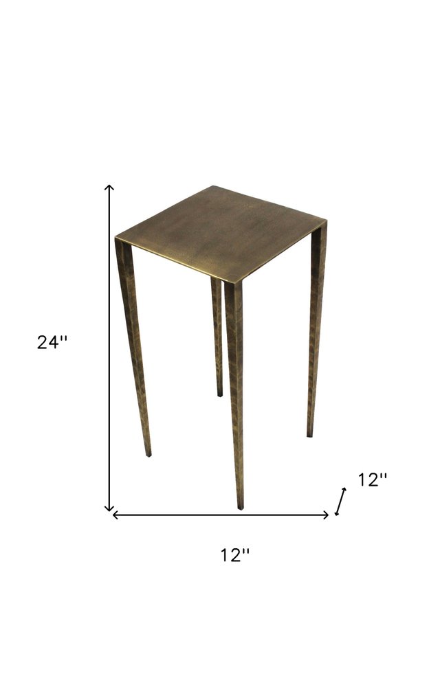 24" Brass Iron Square End Table HomeRoots