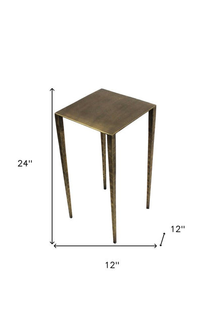 24" Brass Iron Square End Table HomeRoots