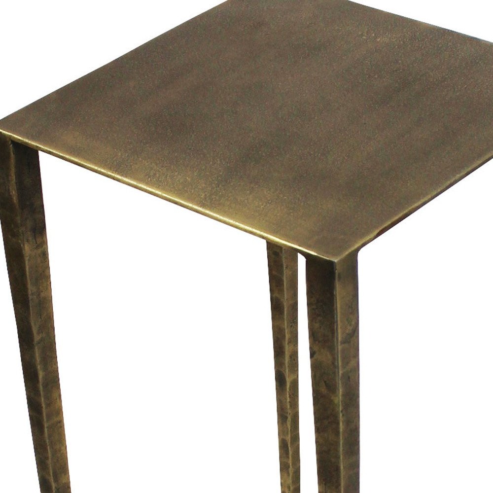 24" Brass Iron Square End Table HomeRoots