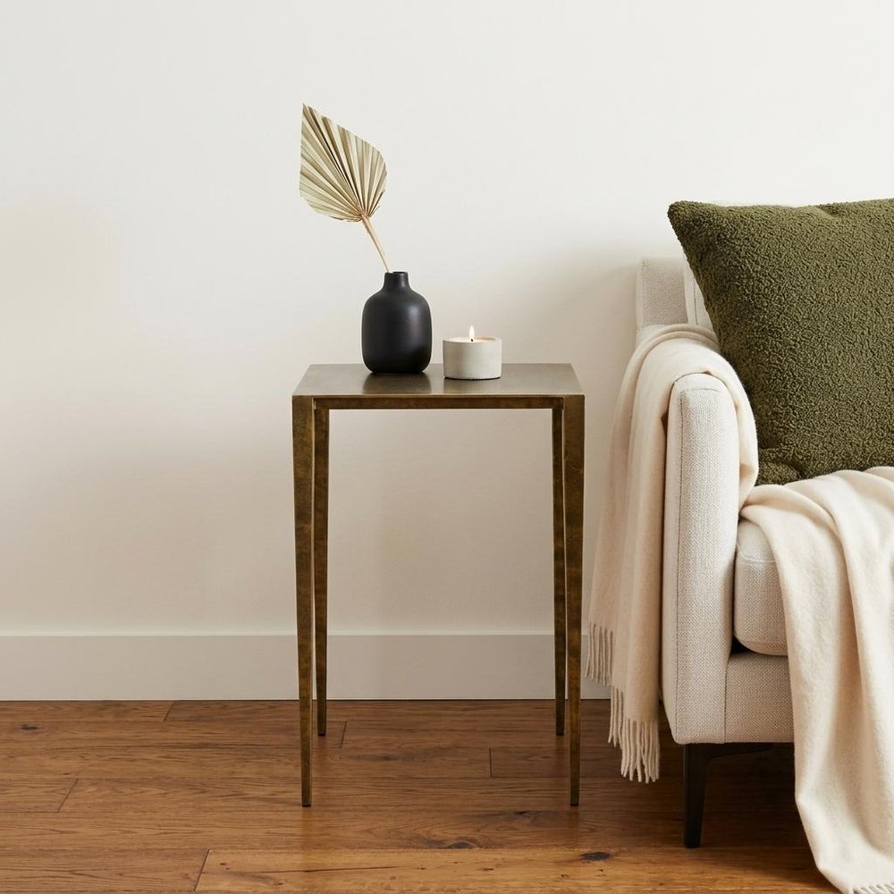 24" Brass Iron Square End Table HomeRoots