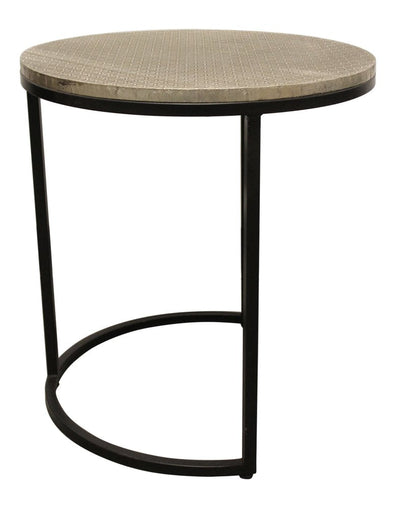 Set Of Three 19" Black And Silver Round Nested Tables HomeRoots
