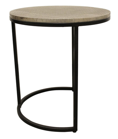 Set Of Three 19" Black And Silver Round Nested Tables HomeRoots
