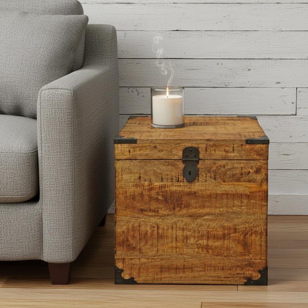 20" Natural Brown Solid Wood Square End Table HomeRoots