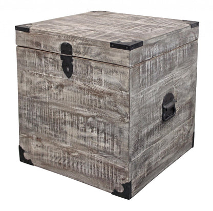 20" Gray Solid Wood Square End Table HomeRoots