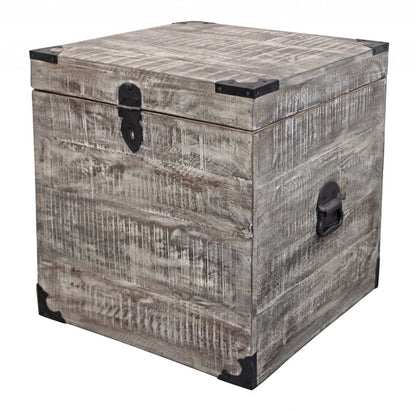 20" Gray Solid Wood Square End Table HomeRoots