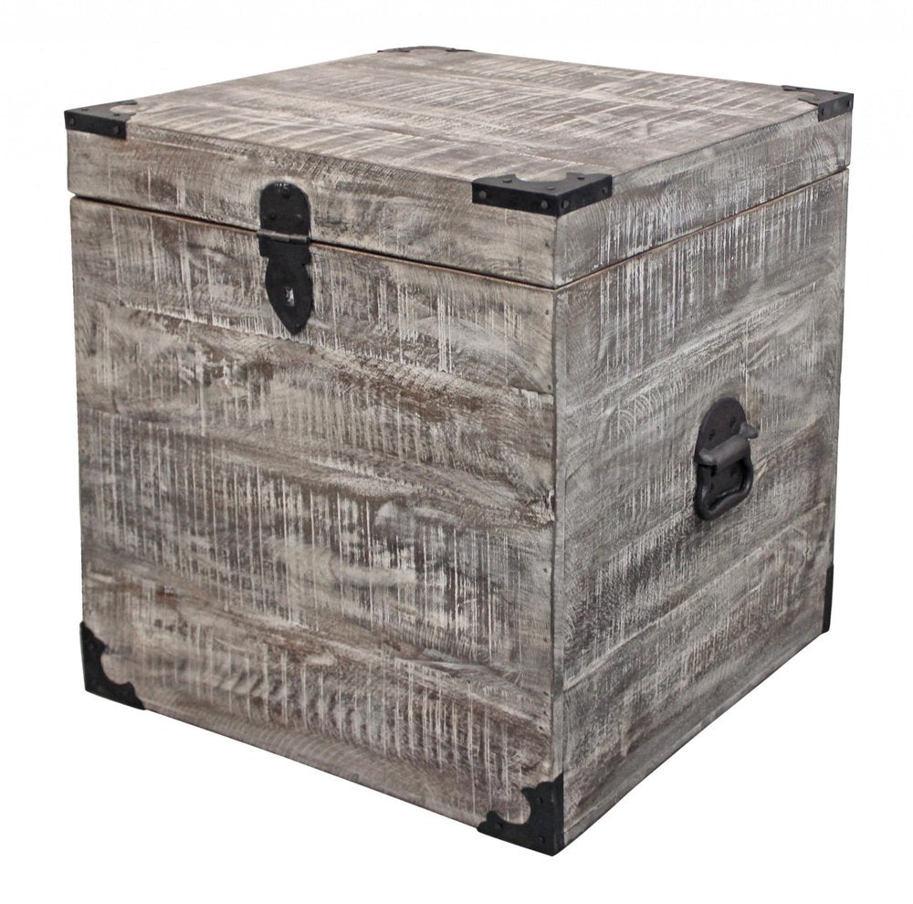 20" Gray Solid Wood Square End Table HomeRoots