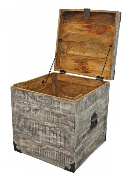 20" Gray Solid Wood Square End Table HomeRoots