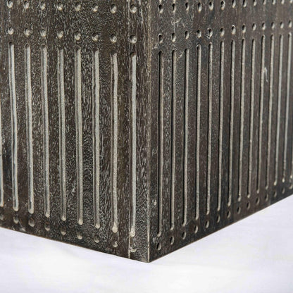 24" Antique Brown Solid Wood Square End Table HomeRoots