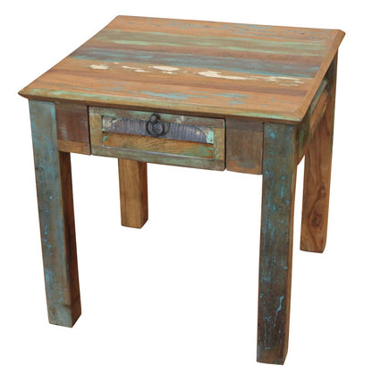 24" Brown Solid Wood Square End Table With Drawer HomeRoots