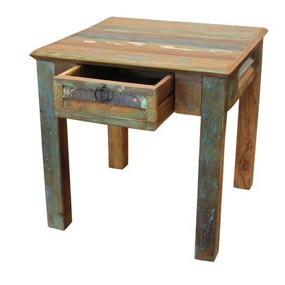 24" Brown Solid Wood Square End Table With Drawer HomeRoots