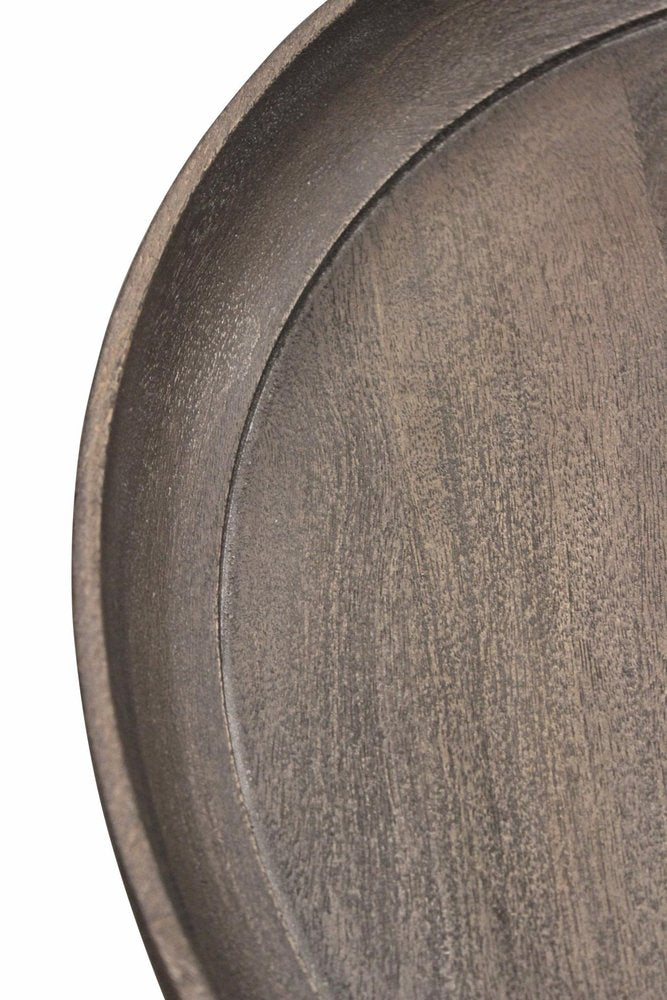 18" Black And Gray Solid Wood And Iron Round End Table HomeRoots