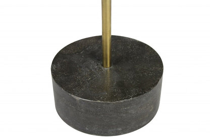 20" Black And Brown Solid Wood And Marble Round End Table HomeRoots
