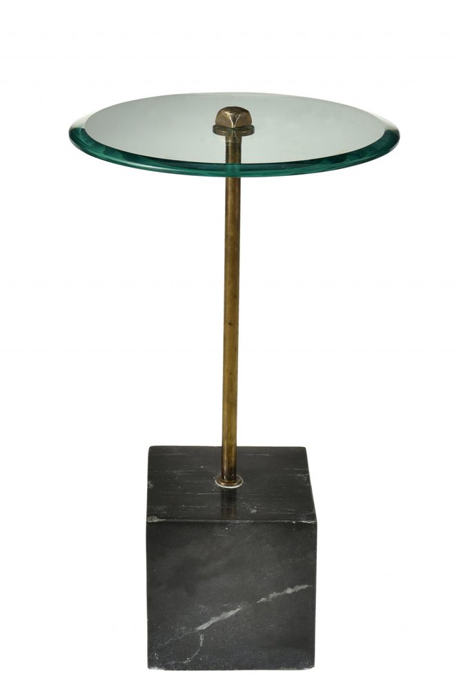 22" Black And Clear Glass Round End Table HomeRoots